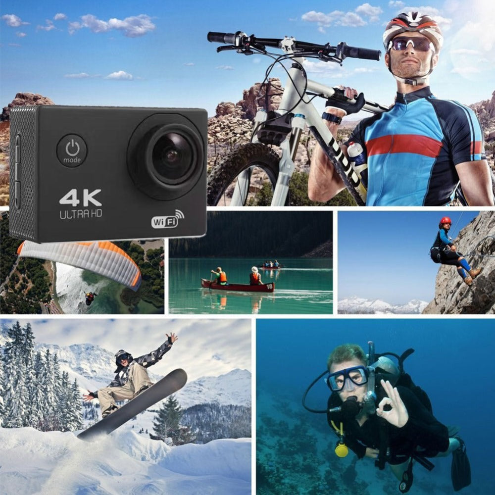 SJ4000 SD3H-2 4K 30FPS WiFi Action Camera Ultra HD Extreme Sports DV Camera with Waterproof Case - Blue SJ4000 SD3H-2 4K 30FPS WiFi Action Camera Ultra HD Extreme Sports DV Camera with Waterproof Case - Blue